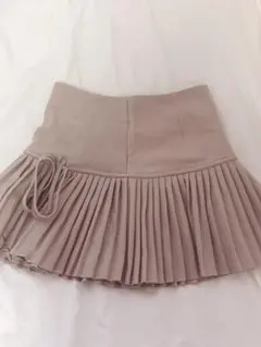 ベージュ プリーツ ミニスカート 紐付き♡