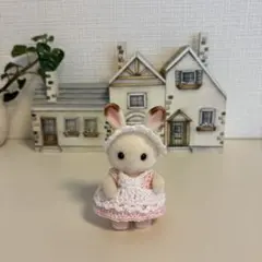 シルバニアファミリー赤ちゃん服ハンドメイド メイドさん風ドレスセット　ピンク色