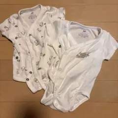 H&M ベビー 赤ちゃん　ロンパース 2枚セット 60cm オーガニックコットン