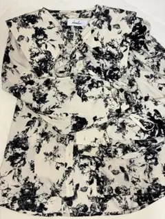 dazzlin 花柄長袖シャツ つけ襟付き