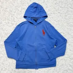 希少カラー ポロ ラルフローレン ジップパーカー ビッグポニー 水色 赤 XS