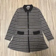 90’s レトロ柄 シャツワンピース ブラウス　フレアシルエット　クラシック