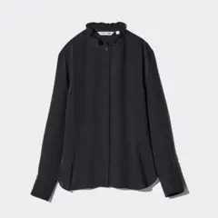 UNIQLO ユニクロ コトニエCOTONNIERS サテンフリルブラウス　Ｌ