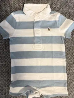 【美品】Ralph Lauren ストライプロンパース 12M