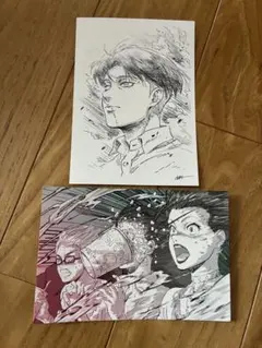 進撃の巨人 THE LAST ATTACK 特典 イラストカード 非売品　2枚