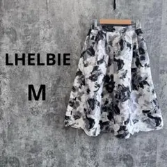 n179【LHELBIE】アーティスティック モノトーン フレアスカート