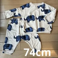 象柄 ベビーパジャマ 74cmのサムネイル