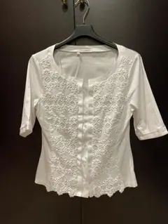美品✨ナラカミーチェ 総レース ブラウス 白 XL イタリア製 背中 