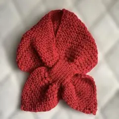 【ハンドメイド】リボンマフラー　スヌード　編み物　ブランド毛糸