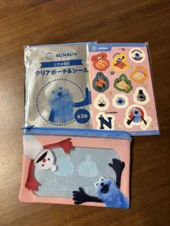 スシロー　スンスン　コラボ限定クリアポーチ＆シール付き