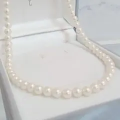 5955★高品質オフホワイト約6㎜約40㎝〜１連ネックレス★艶貝真珠パール