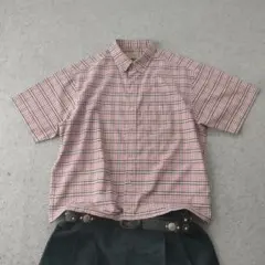 L.L.Bean 半袖チェック 短丈 シャツ ボックスシルエット rのサムネイル
