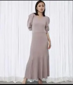 着用1回のみ☆anuansアニュアンス　タックスリーブマーメイドニットワンピース