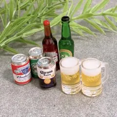 No.14酒瓶 アルコールボトルセット 缶ビール など計7個 ミニチュア