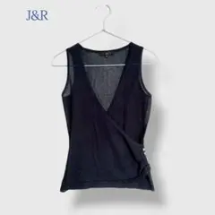 ＊J&R＊ Mサイズ トップス ニットベスト カシュクール風 ノースリーブのサムネイル