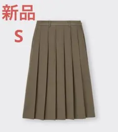 GU プリーツミディスカート　スカート　プリーツ　ミディ　オリーブ　S
