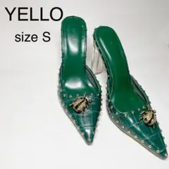 YELLO チャーム付き クロコ柄 クリアヒール