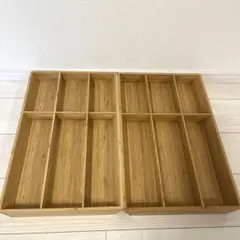 IKEA RATIONELL 木製 仕切り付き カラトリー収納トレイ 2個セットのサムネイル
