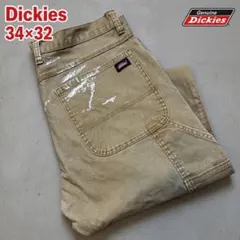 Dickies ダックペインターパンツ 34 ブラウン ペンキ汚れ ワークパンツ