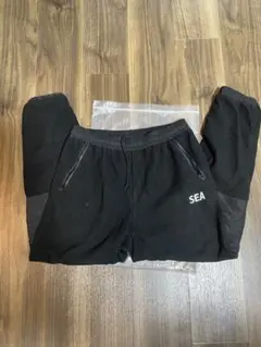 SEA ブラック ジョガーパンツ/WIND AND SEA/ボアフリースパンツ