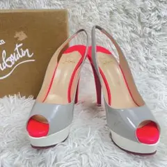 美品✨️クリスチャンルブタン ヒール サンダル 24.5cm バイカラー 37