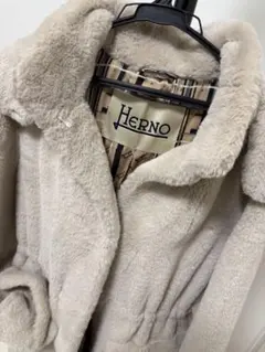 HERNO（ヘルノ）ファーコート グレージュ Lサイズ