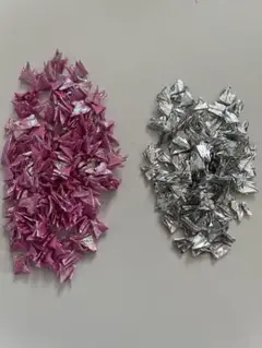ミニチュア折り鶴200羽.ピンクとシルバー