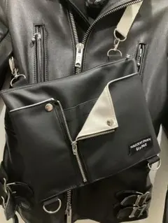 GlyPhSオリジナルpunkrockブラック×ホワイト ライダース ショルダー