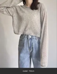 【ISOOK / アイスー】クロップドシアートップス