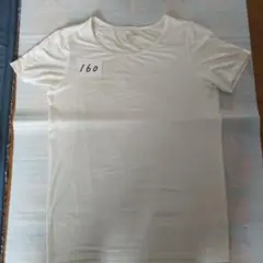ユニクロ ヒートテック 半袖Tシャツ 白 160cm キッズ インナー