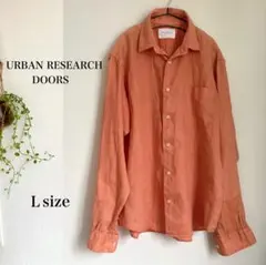 美品✨アーバンリサーチ リネンシャツ 長袖 オーバーサイズ オレンジ 