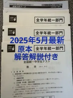 全国統一中学生テスト　決勝大会 2018年7月　原本！課題論文付き❗️ 全国統一中学生テスト 決勝大会 2022年7月 原本！課題論文付き