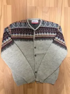 60s JANTZEN モヘアカーディガン USA製 カーキ ノルディック