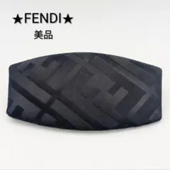 フェンディ FENDI ズッカ サテン ブラック 黒 バレッタ 髪留め