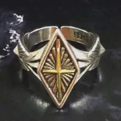 オープン特価　刻印入り　silver925 メンズ　メキシカンリング　クロス