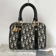 【未使用】ディオール ミニボストン ハンドバッグ D金具 トロッター キャンバス