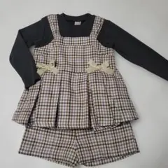 プティマイン　チェック柄　セットアップ　110