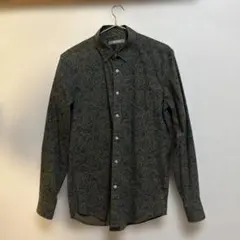 nano universe 花柄 長袖シャツ グリーン系