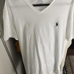 大幅値下げ‼️ポロ・ラルフ・ローレン ホワイト Vネック Tシャツ　スリムフィット