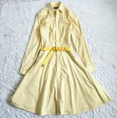 タグ付き✨ラルフローレン シャツワンピース ロング ストライプ ロゴ ベルトのサムネイル