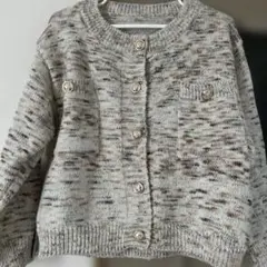 ニットカーディガン グレー系 長袖