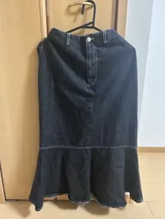 デニムフレアロングスカート サイズF