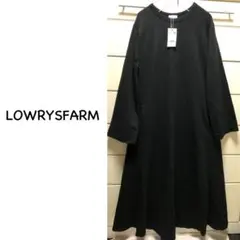 新品　ローリーズファーム　フレア袖　マキシ丈　ロングワンピース　ブラック　F 黒