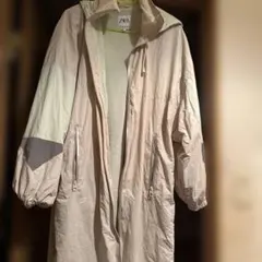 ZARA フーデッド ロングコート スプリングコートのサムネイル