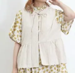 サマンサモスモス SM2 スカラップレース リボンベスト キナリ