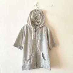 ☆【ロキシー】y2k ギャル スウェットジップパーカー 綿混 刺繍ロゴ 半袖 Sのサムネイル