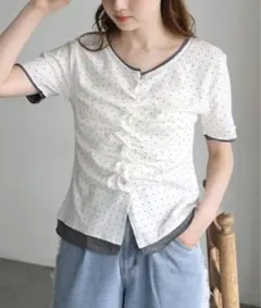 tiptop 新品タグ付き 配色前ギャザーTのサムネイル