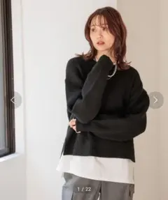 GLOBALWORK フワフワハグミー クルーネックプルオーバー ブラック