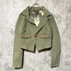 【美品】(S) DIESEL ディーゼル カラージャケット ショート丈 カーキ