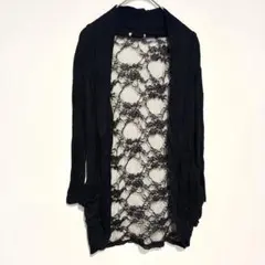 レース カーディガン ブラック 五分袖 レディース トップス